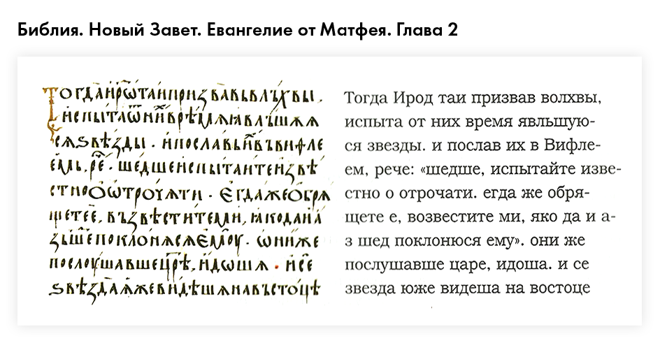 Текст на старославянском