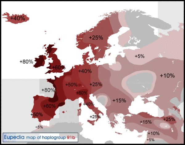 Карта гаплогрупп европы